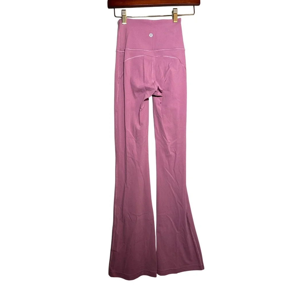 Lululemon Groove 0 Super High-Rise Flared Pant Pink Mauve Nulu Yoga Pants Active